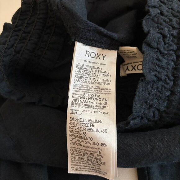 Roxy Pants Women's XL Black Linen Blend Drawstring Summer Beach Solid NWT - Picture 7 of 10